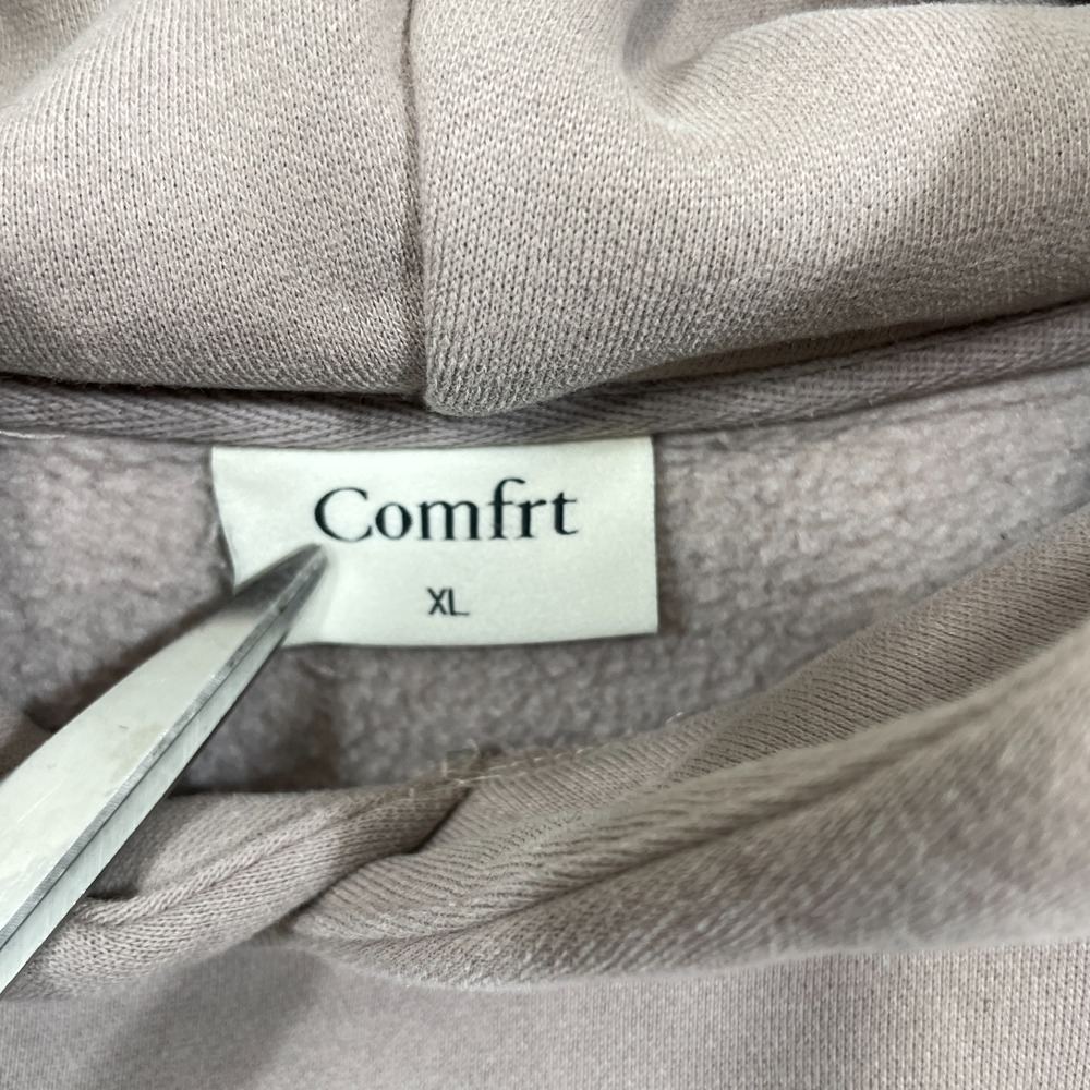 Comfrt Hoodie Heavyweight Fleece‎ Sweatshirt  Unisex XL Tan Thick - Picture 4 of 7